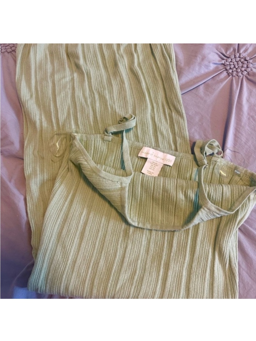House of Harlow 1960 Light Green Ribbed Tank dress
